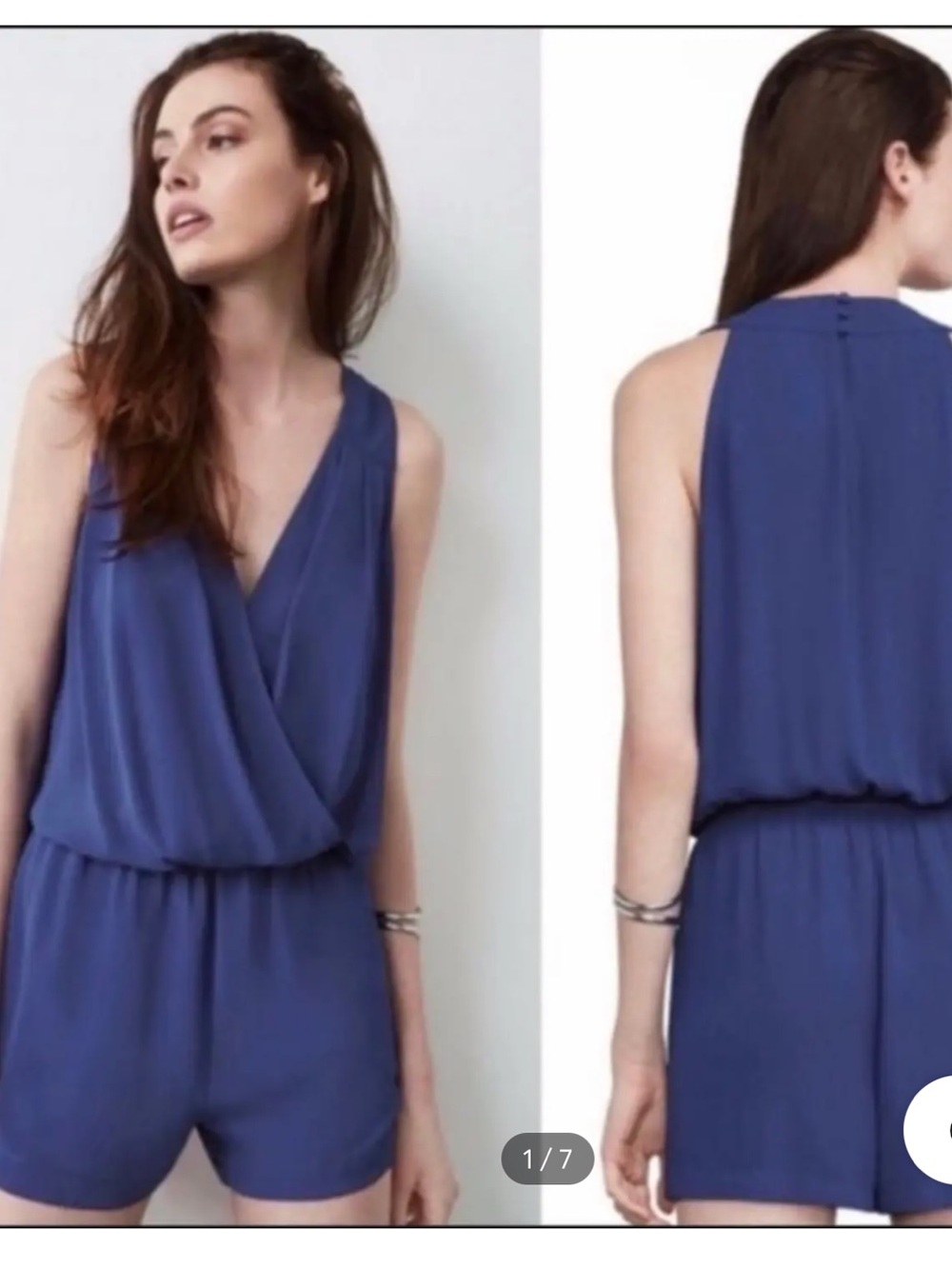 BCBGMaxAzria Blue Sleeveless Romper